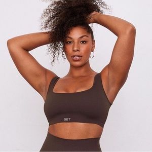 SET Active Sculptflex Box Cut Espresso sports bra